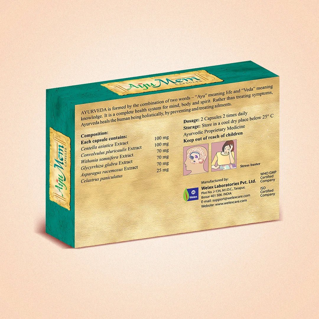 AyuMem: Natural Memory Tonic & Stress Buster - Welex care - Welex Care